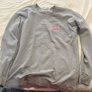 Peloton Gray Sweatshirt with Pink Logo